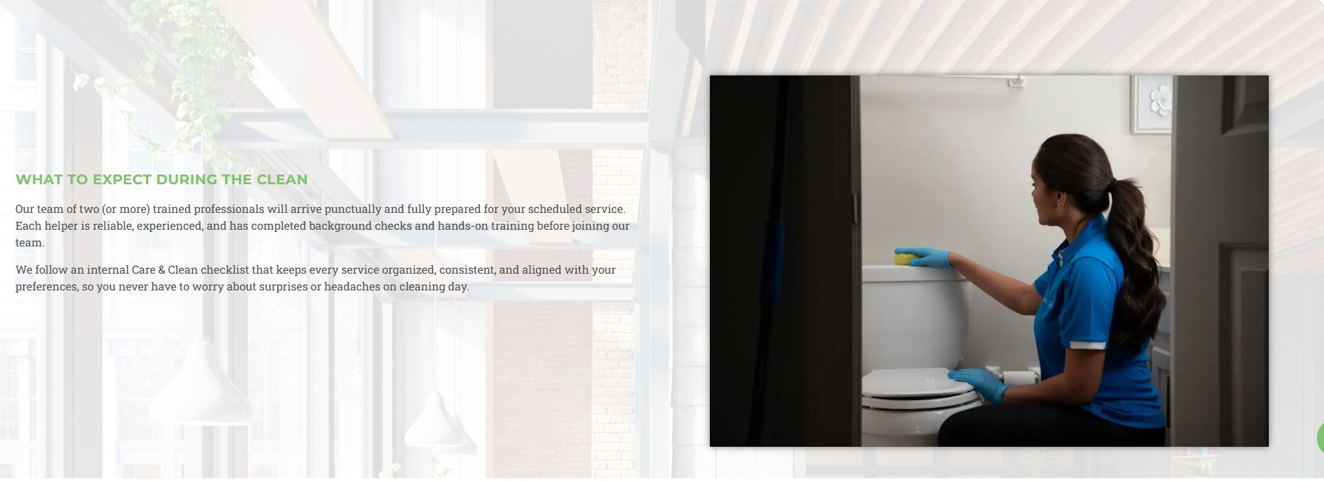 Care & Clean team member deep cleaning a bathroom in a Midlothian, VA home